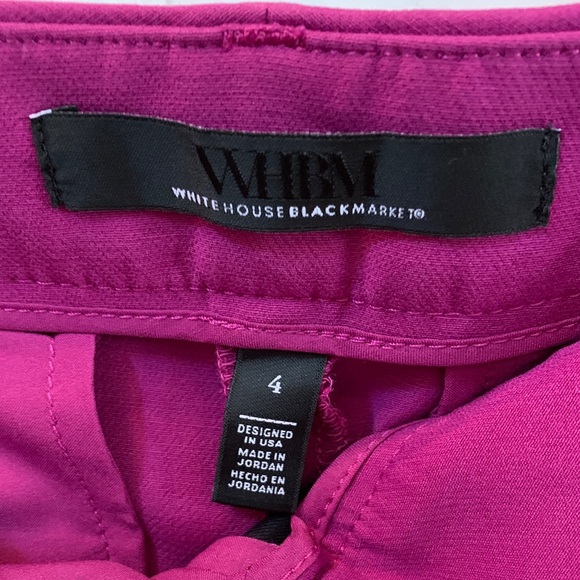 White House Black Market Elle Slim Vibrant Pink Cropped Pants 4 - Picture 3 of 8